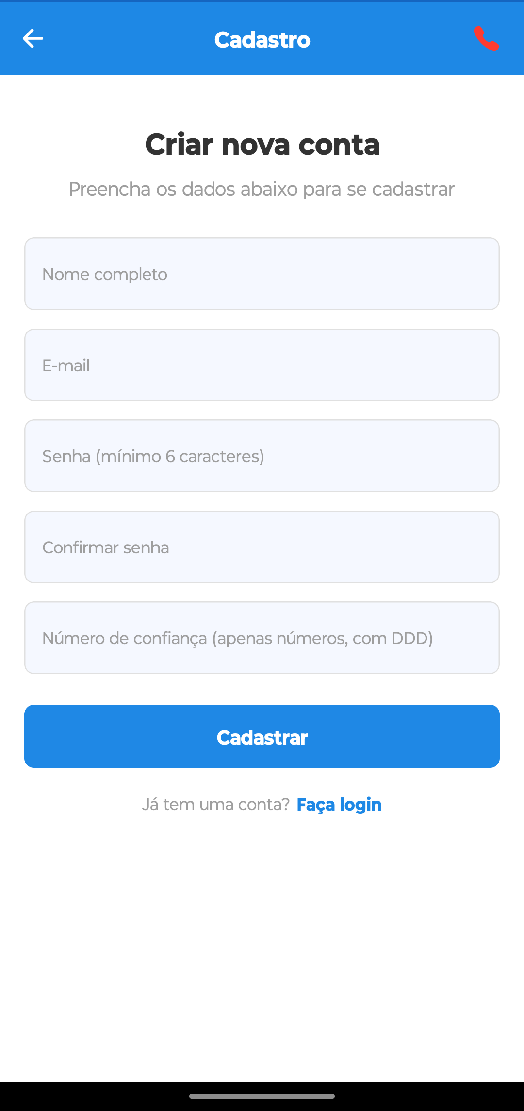 Cadastro de usuário