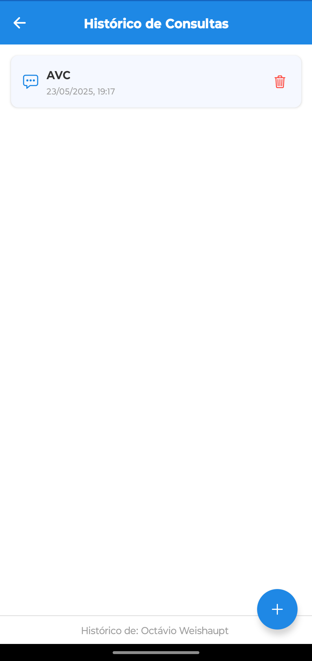 Histórico de atendimentos