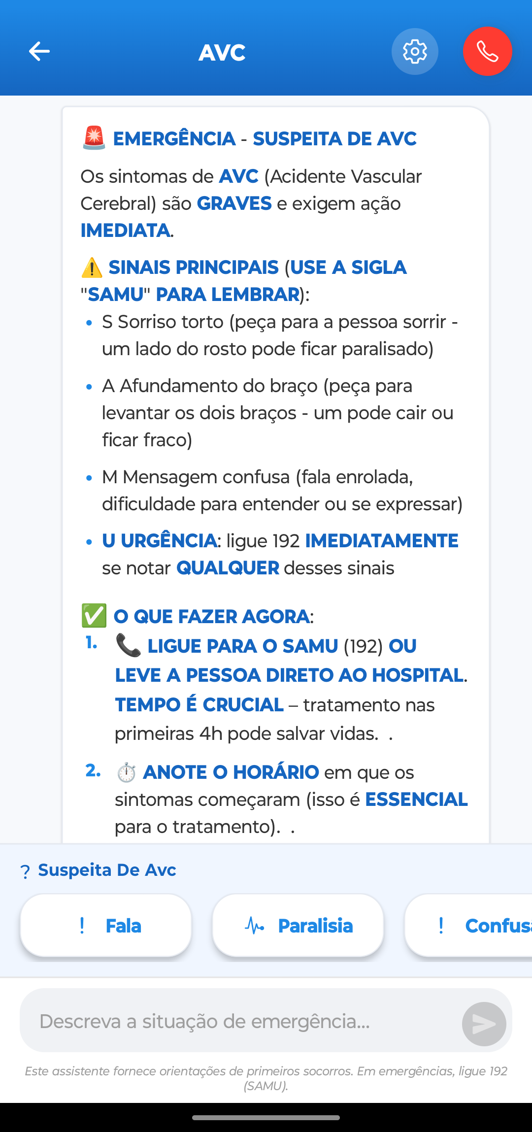Instruções do app